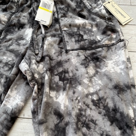 No Comment GREY TIE DYE Fleece-Lined Paperbag-Waist Jogger women’s Pants M boho - Picture 7 of 7